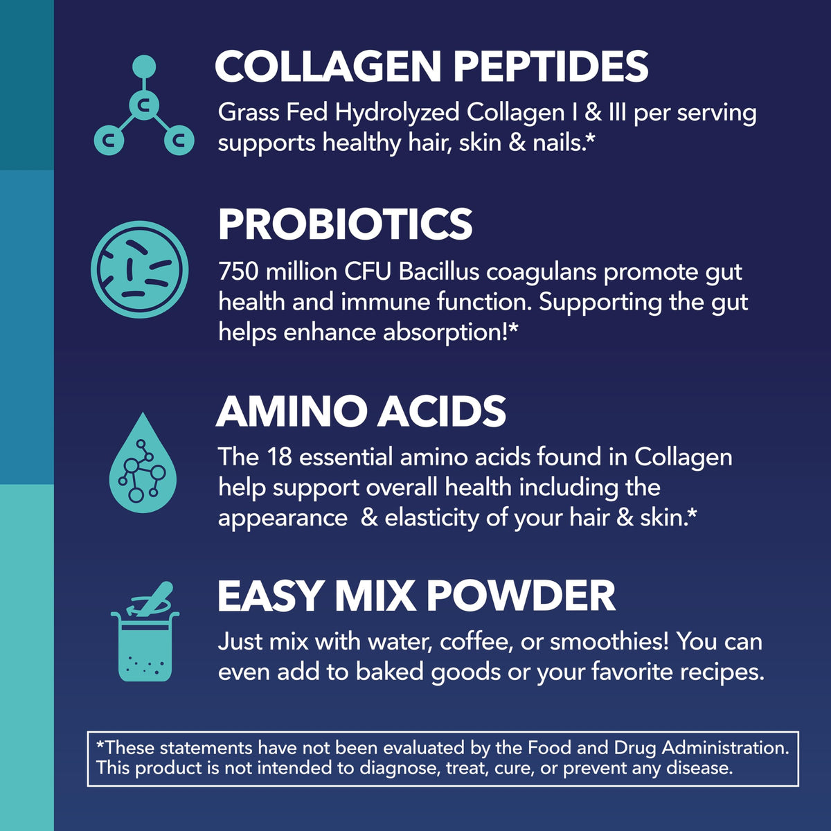 Unflavored Collagen Peptides Powder with Probiotics T257