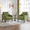 Olive Green Chenille Accent Chairs Set of 2 L372857