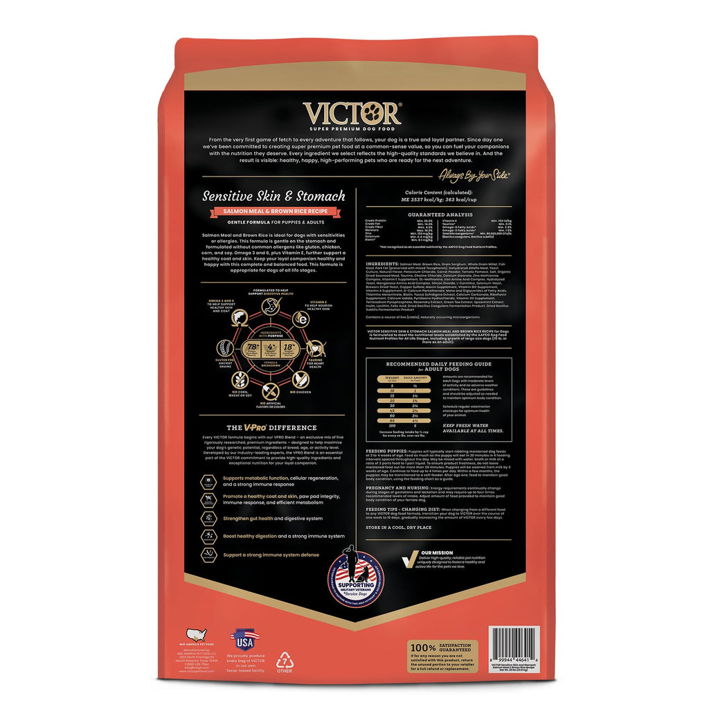 Salmon Meal & Brown Rice Dog Food, 30 lb V7146