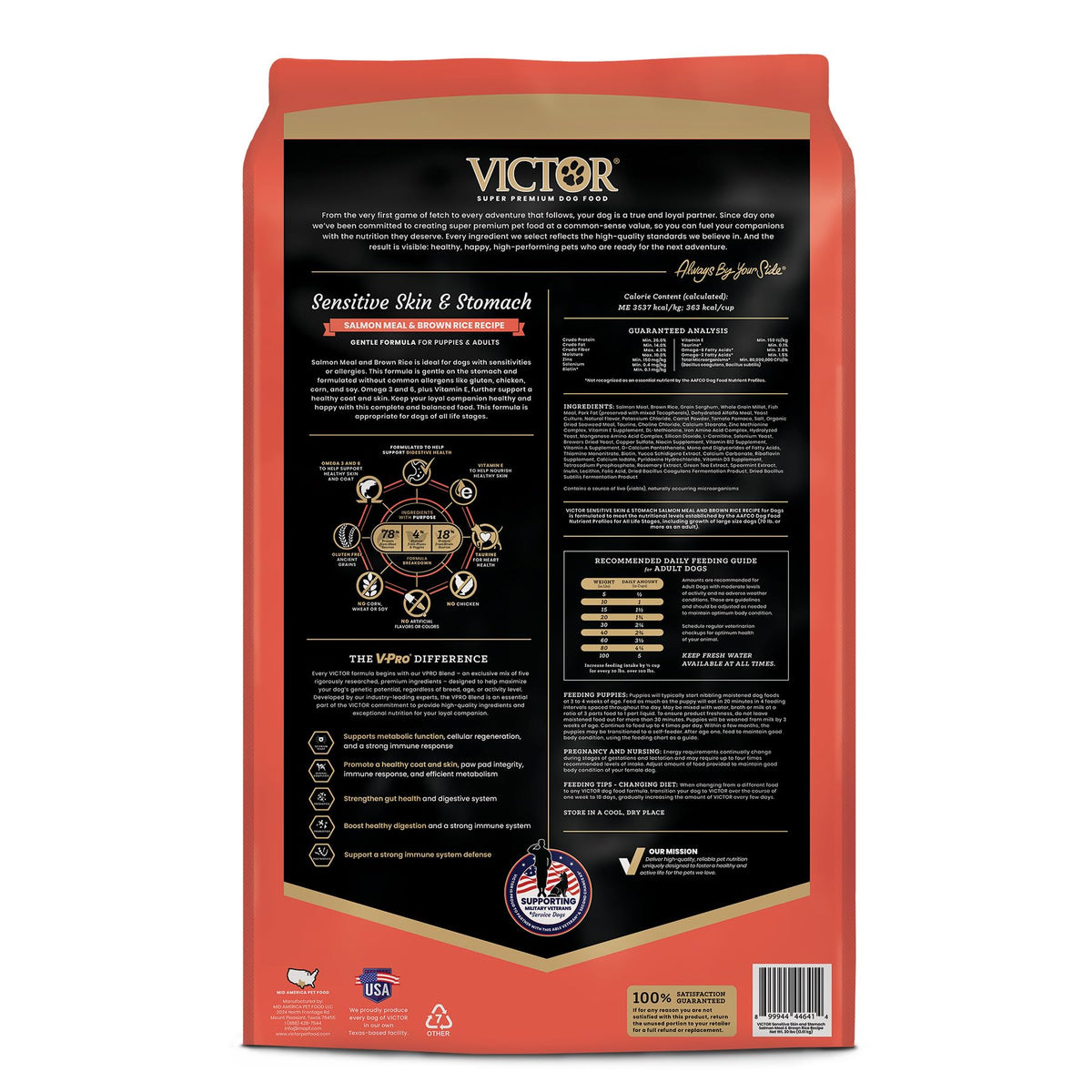 Salmon Meal & Brown Rice Dog Food, 30 lb V7146