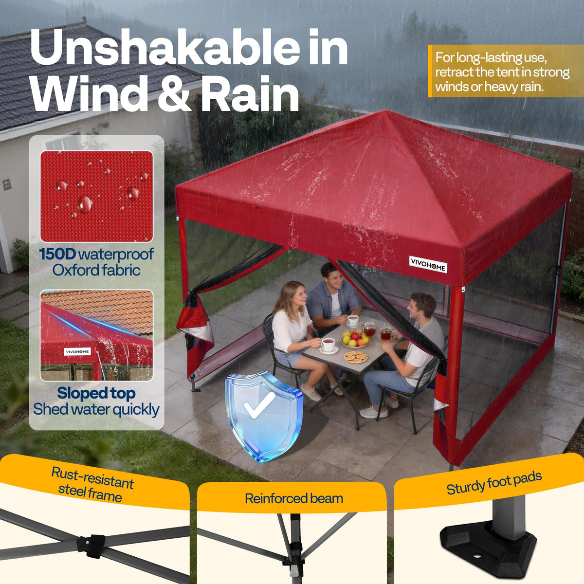 10x10ft Outdoor Screen Tent with Mosquito Netting K7840