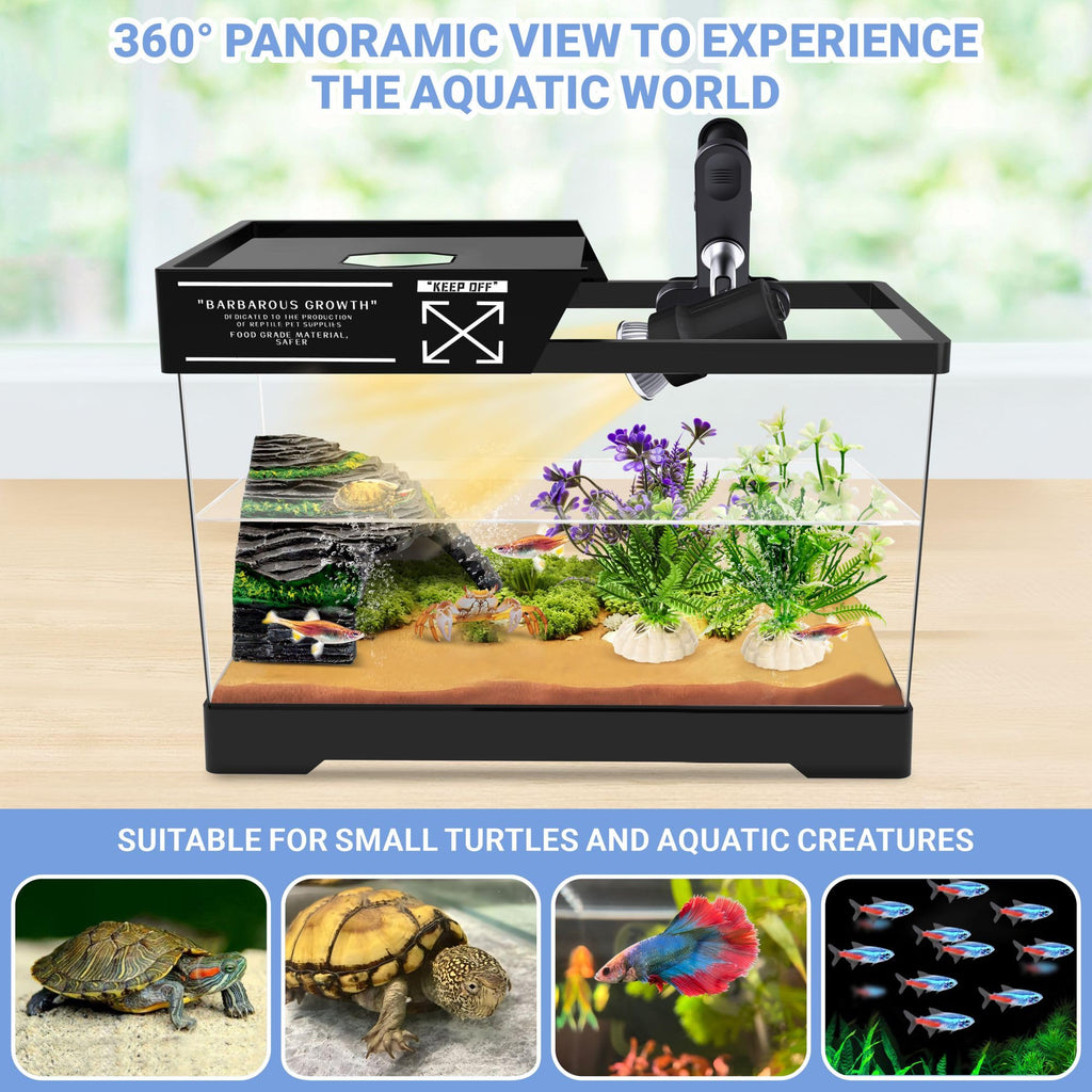 Mini Turtle Tank Kit with Adjustable Lamp and Lid R73702