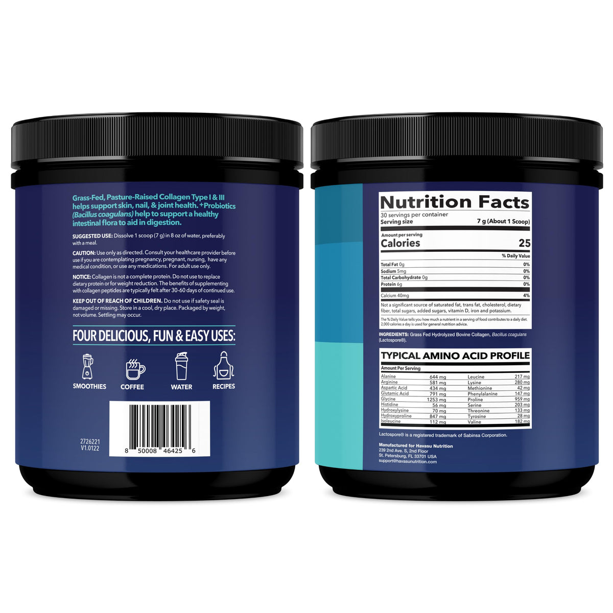 Unflavored Collagen Peptides Powder with Probiotics T257