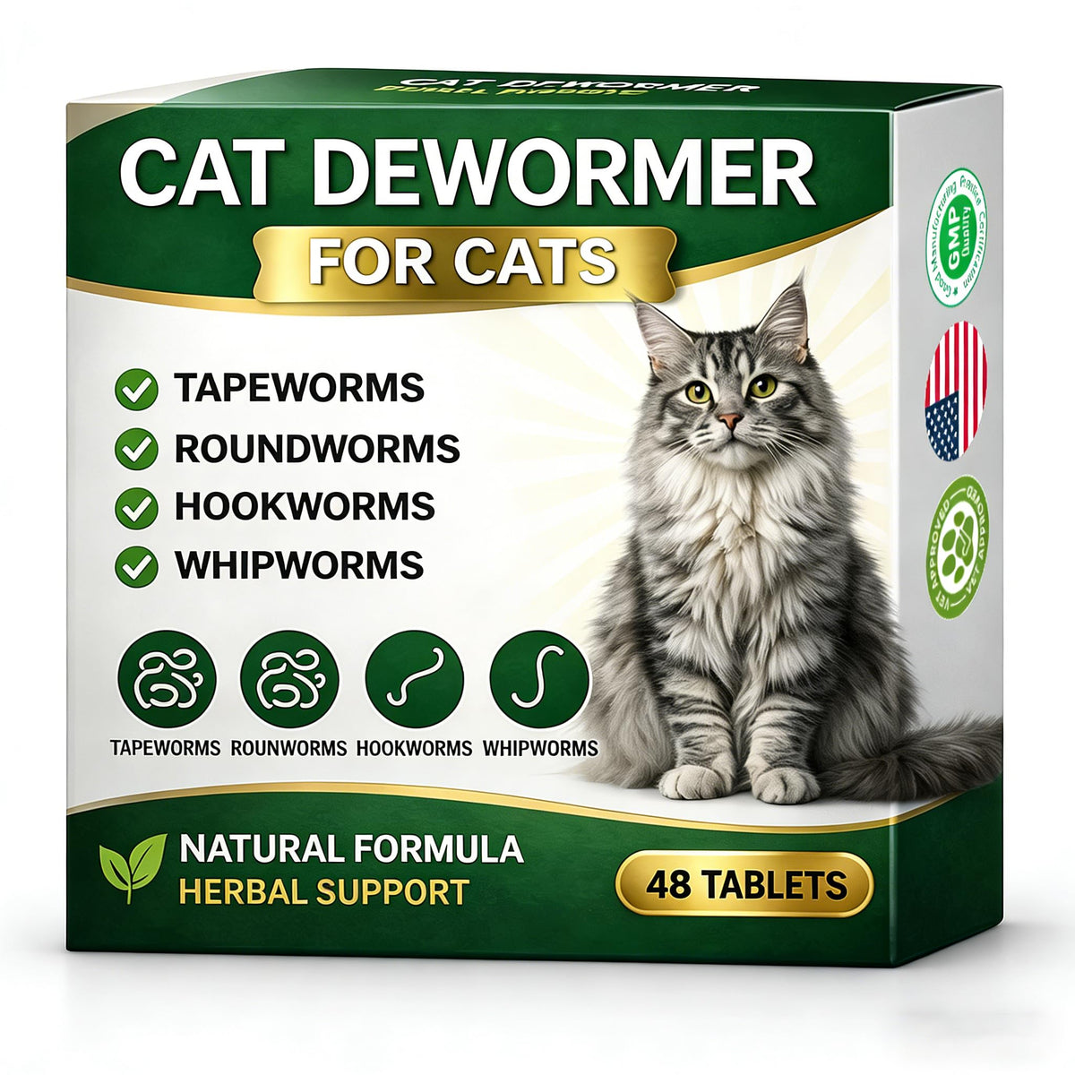 Broad Spectrum Cat Dewormer 48 Tablets X803442
