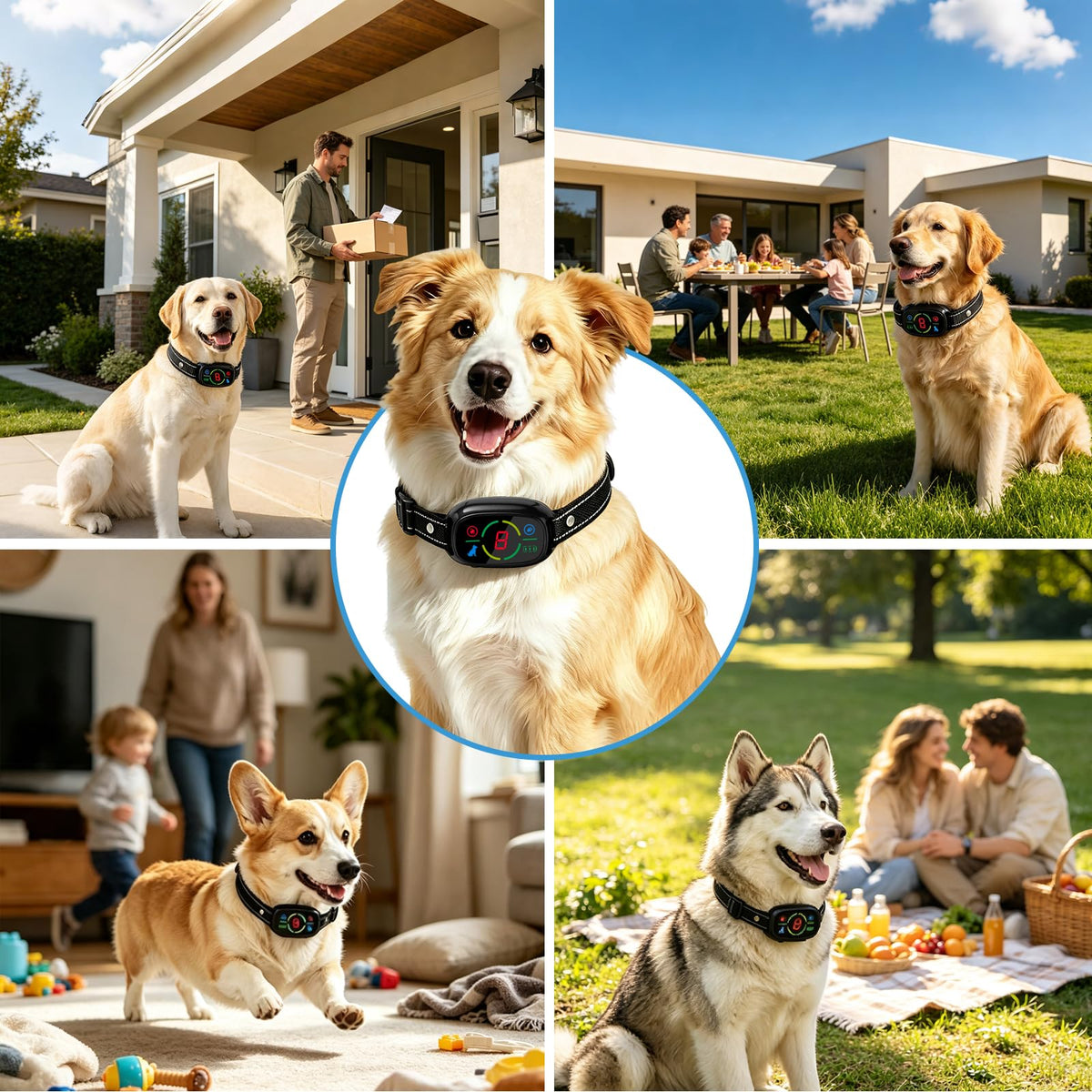 Rechargeable Dog Bark Collar with 3 Beep & Vibration Modes D79725