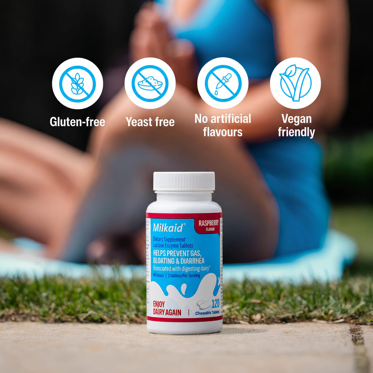 Chewable Lactase Enzyme Tablets 360 Tablets Raspberry T5454