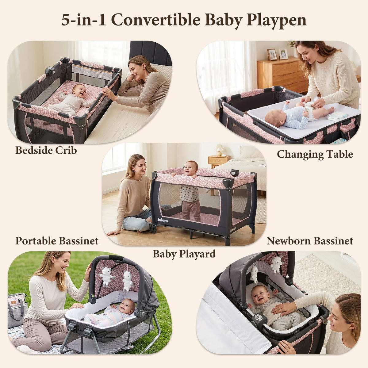5 in 1 Pack and Play with Bassinet F43741