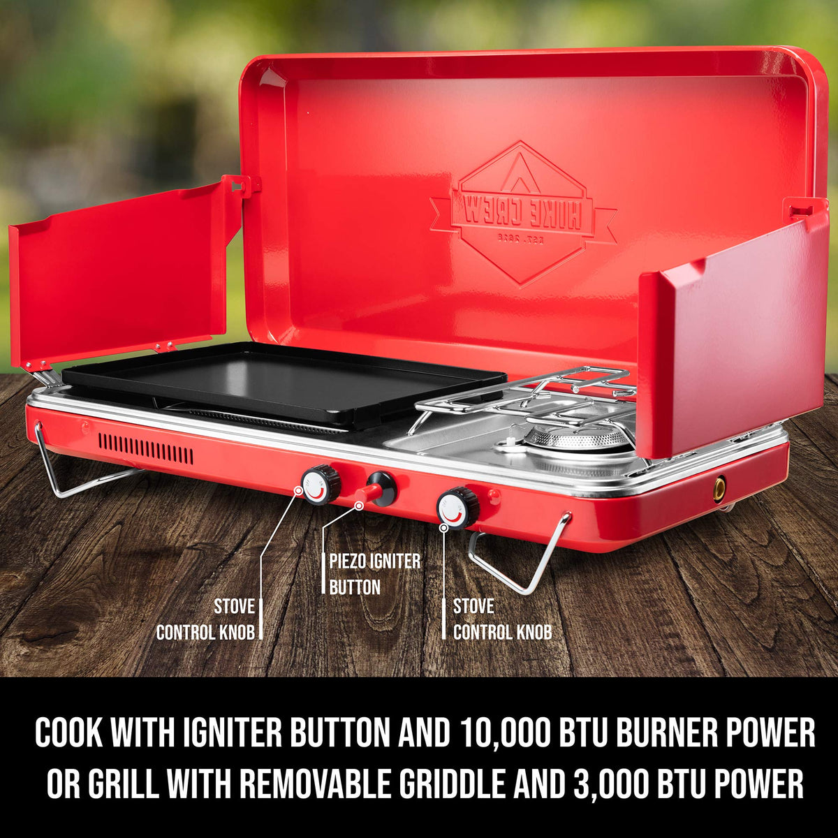 2-in-1 Gas Camping Stove and Griddle I607588