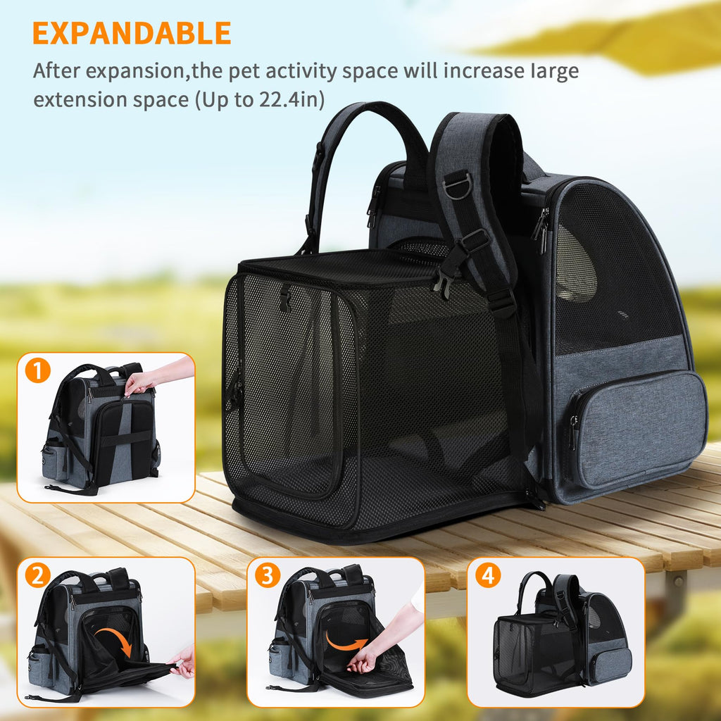 Expandable Breathable Pet Backpack Carrier W84406