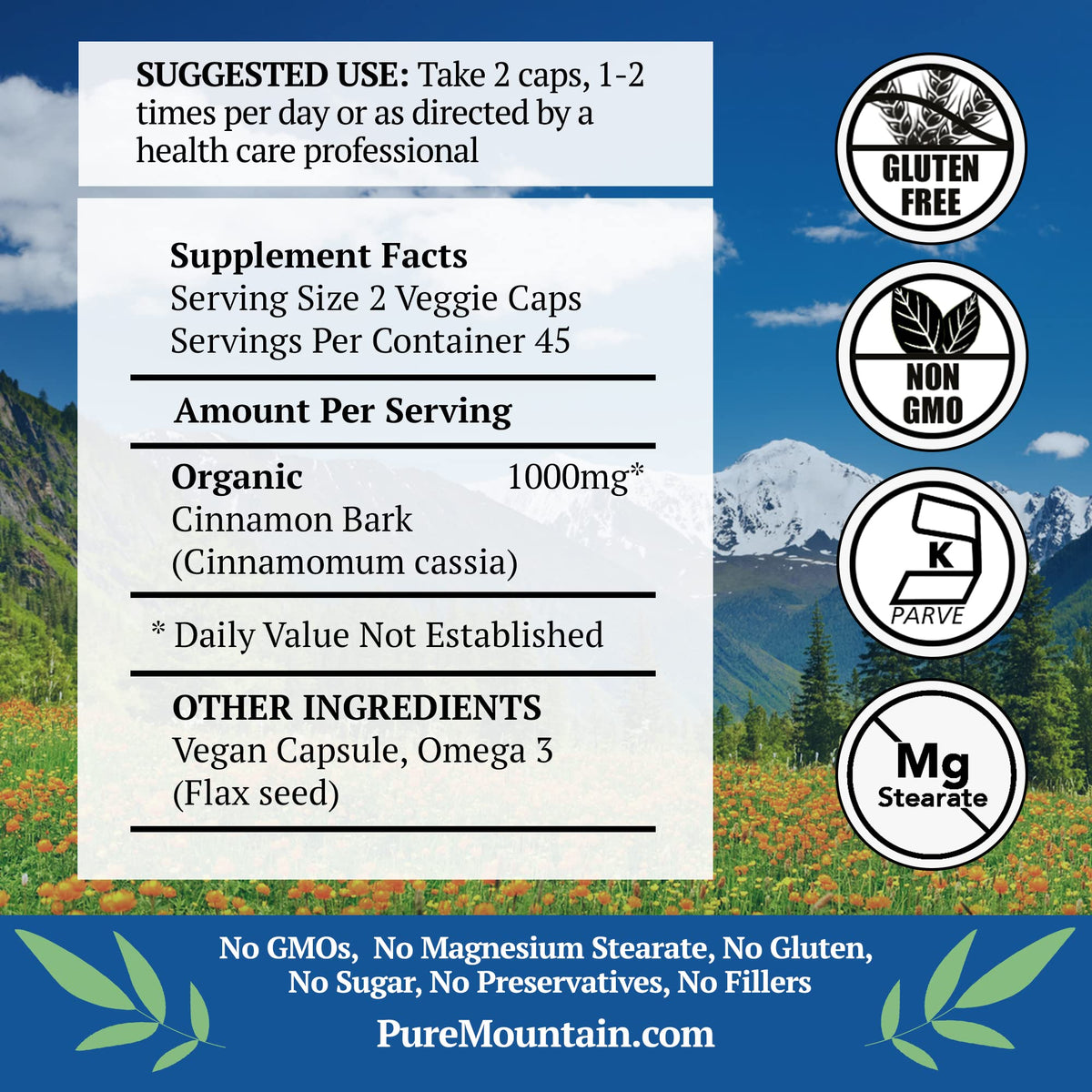 Cinnamon Capsules 1000mg 90 Capsules F9744