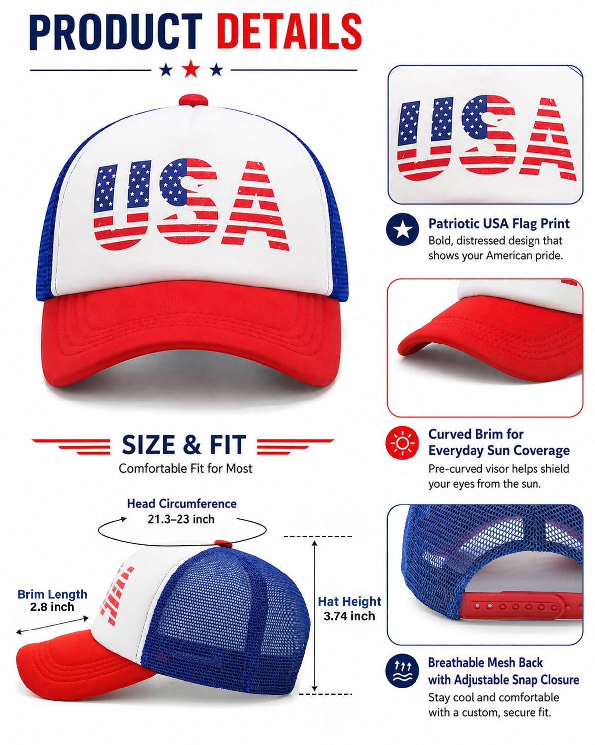 American Flag Trucker Hat D950566