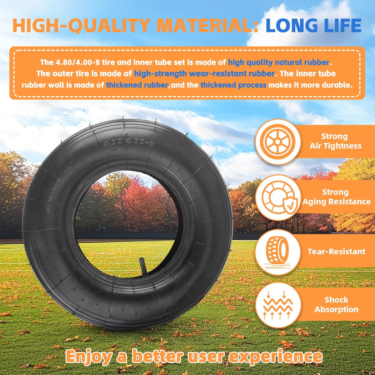 4.80/4.00-8" Tire and Inner Tube Set O1824