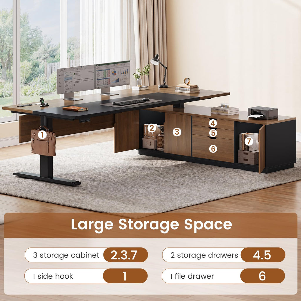 71" L Shaped Electric Standing Desk H83379