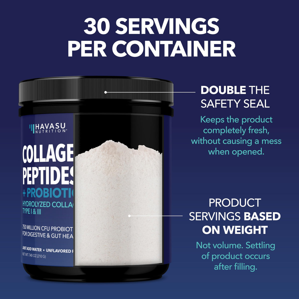 Unflavored Collagen Peptides Powder with Probiotics T257