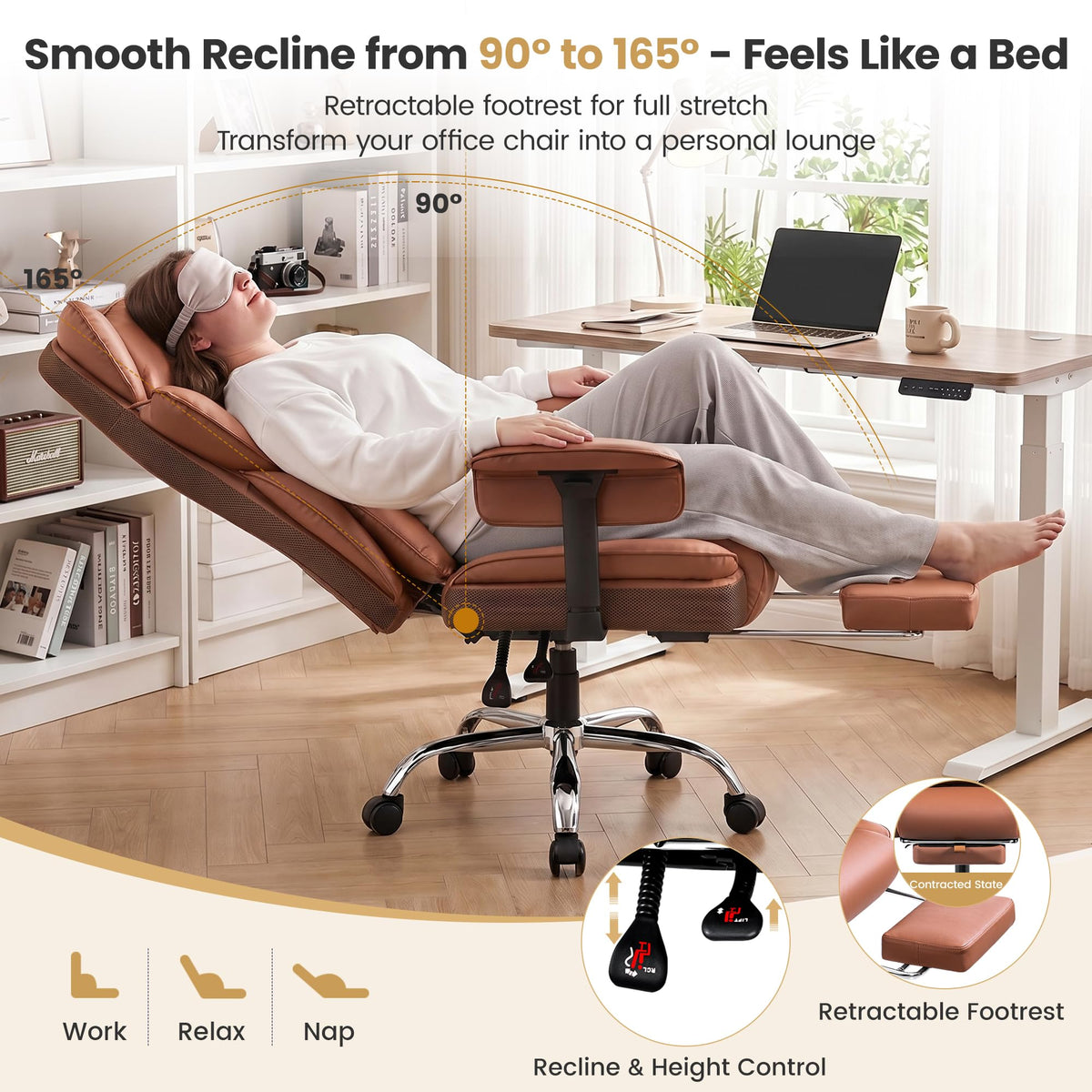 Big and Tall Office Chair 500 lbs PU Leather A870352