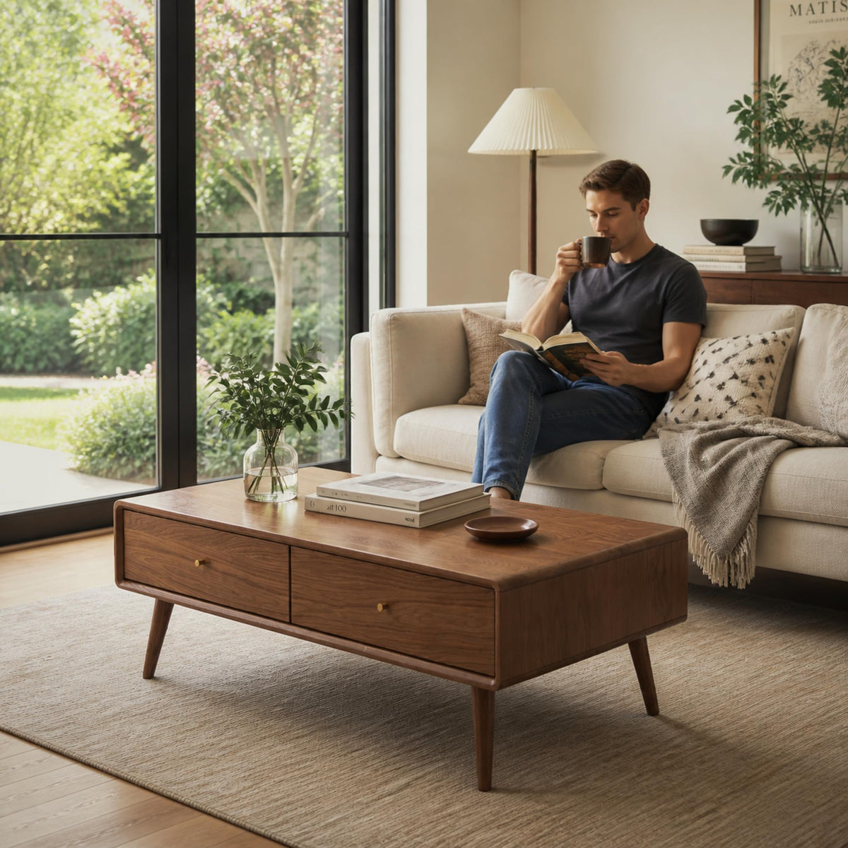Oak Wood Coffee Table with Storage N2772