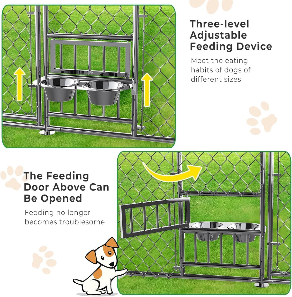 10x15FT Galvanized Outdoor Dog Kennel Y3483