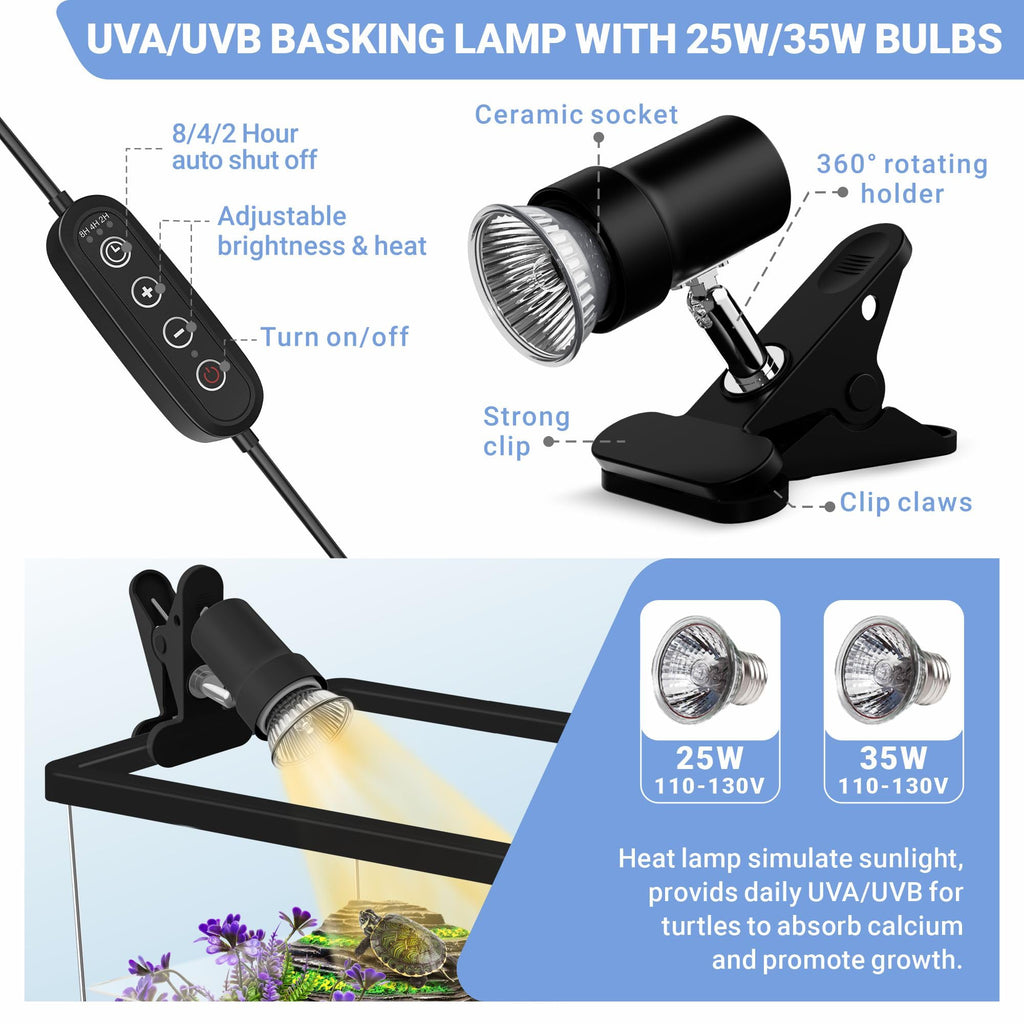 Mini Turtle Tank Kit with Adjustable Lamp and Lid R73702