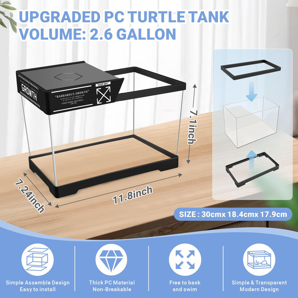 Mini Turtle Tank Kit with Adjustable Lamp and Lid R73702