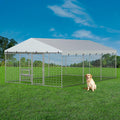 10x15FT Galvanized Outdoor Dog Kennel Y3483