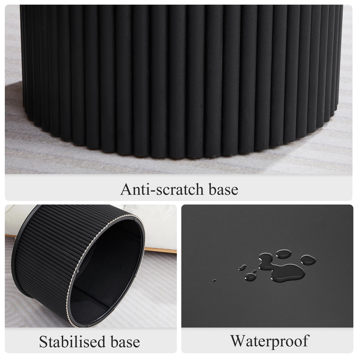 Fluted Round Nesting Coffee Table Set of 2 Q657