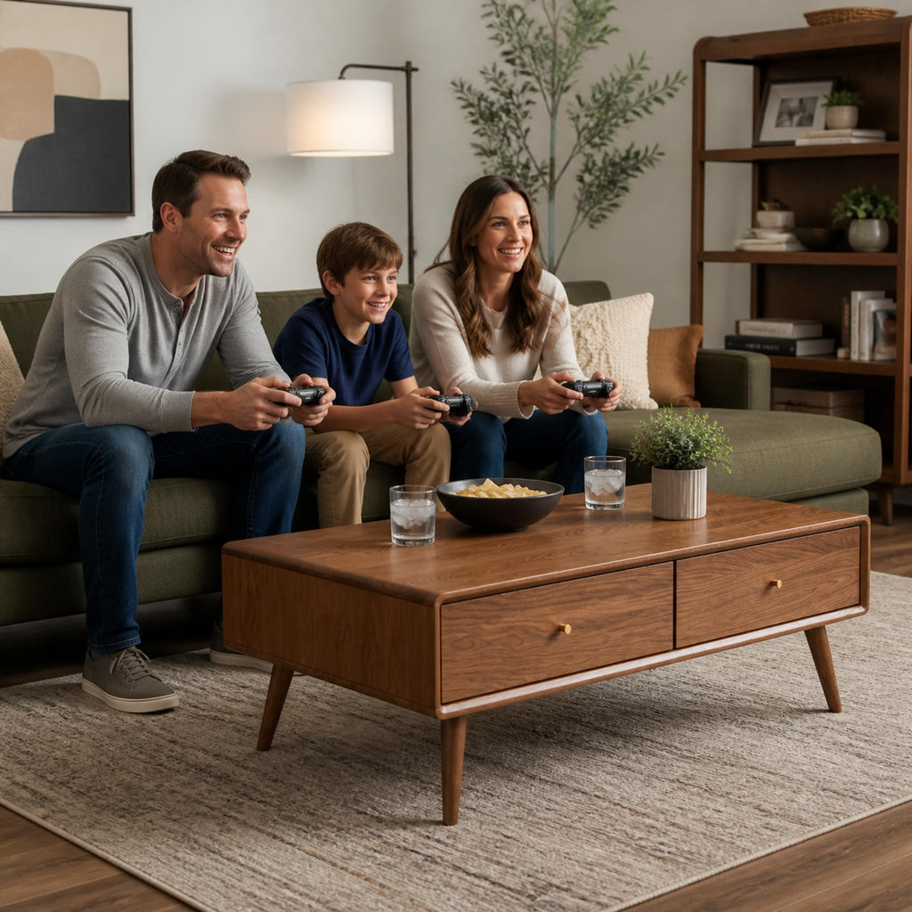 Oak Wood Coffee Table with Storage N2772