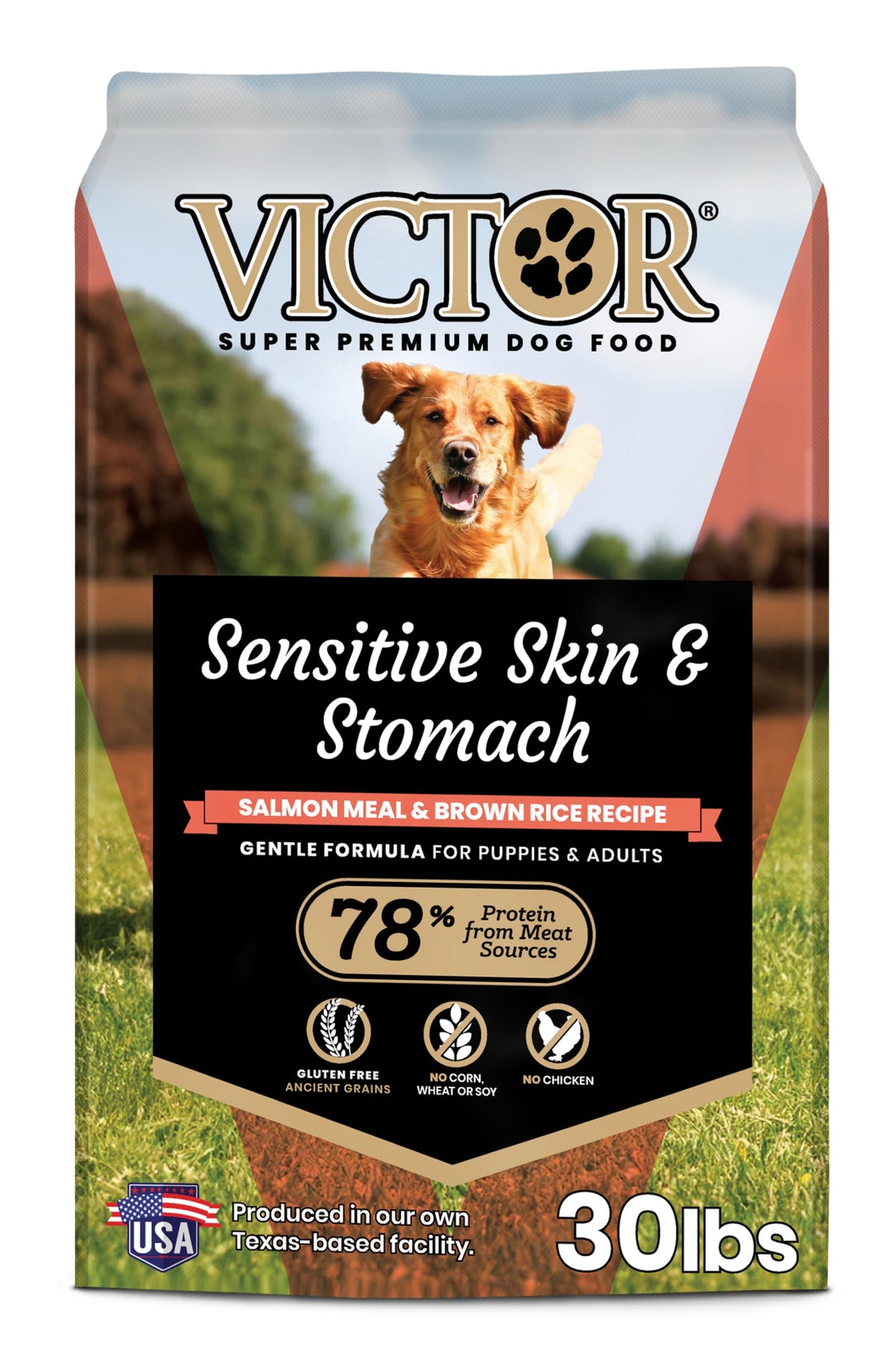 Salmon Meal & Brown Rice Dog Food, 30 lb V7146