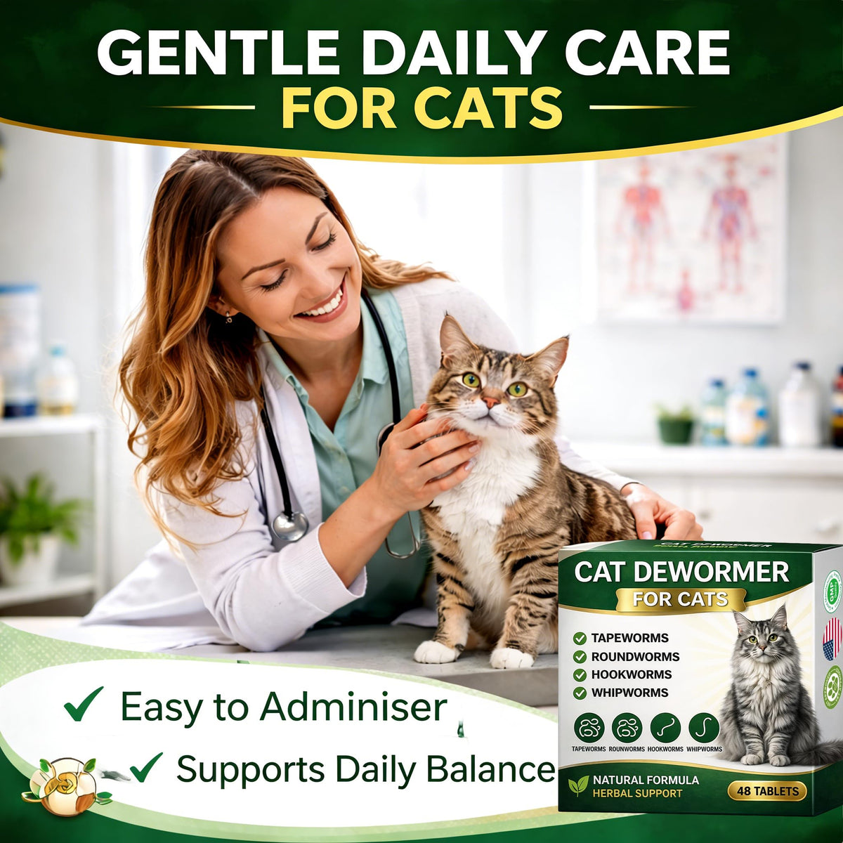 Broad Spectrum Cat Dewormer 48 Tablets X803442