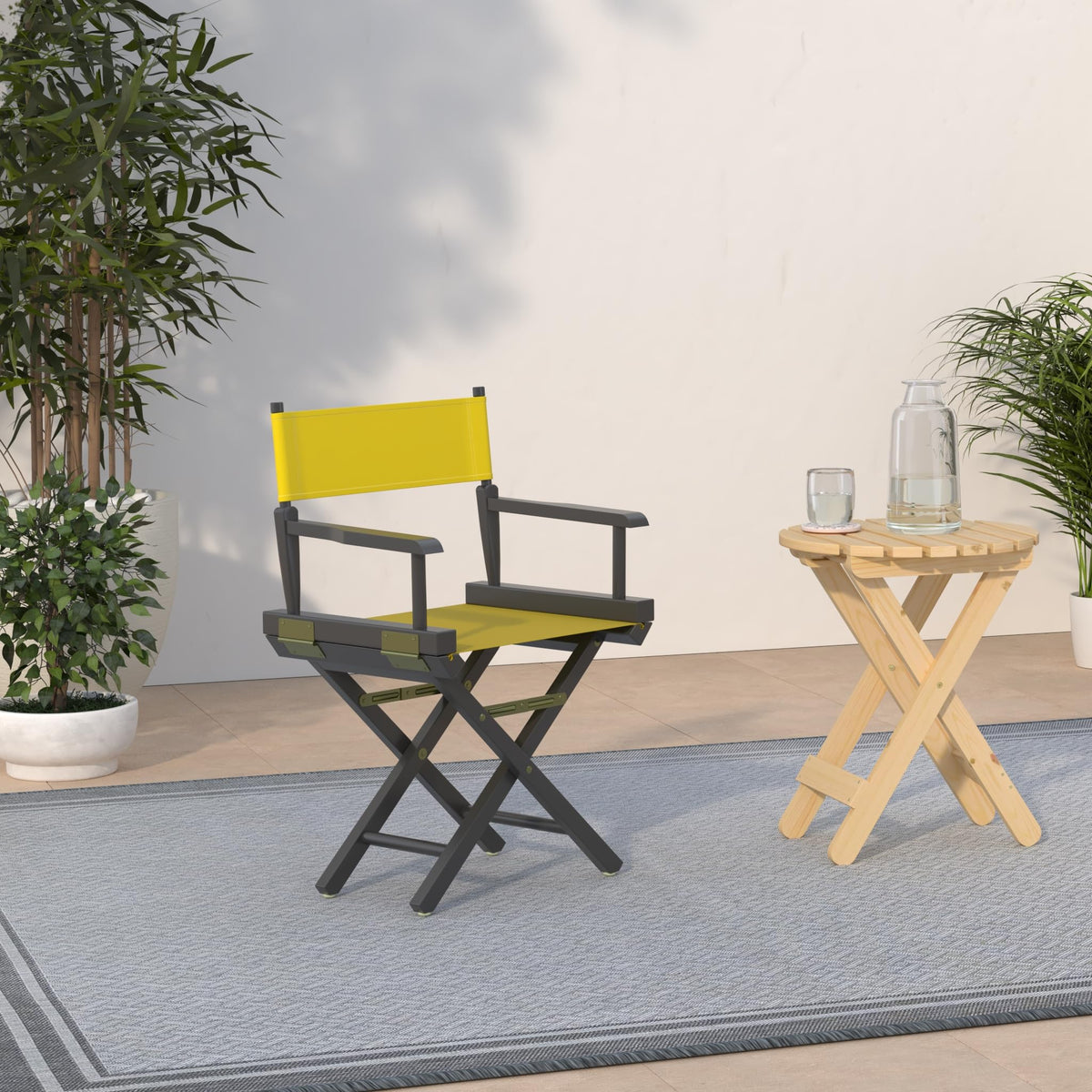 18" Black Frame-Gold Canvas Director Chair S2255