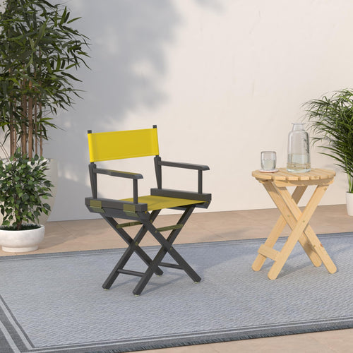18" Black Frame-Gold Canvas Director Chair S2255