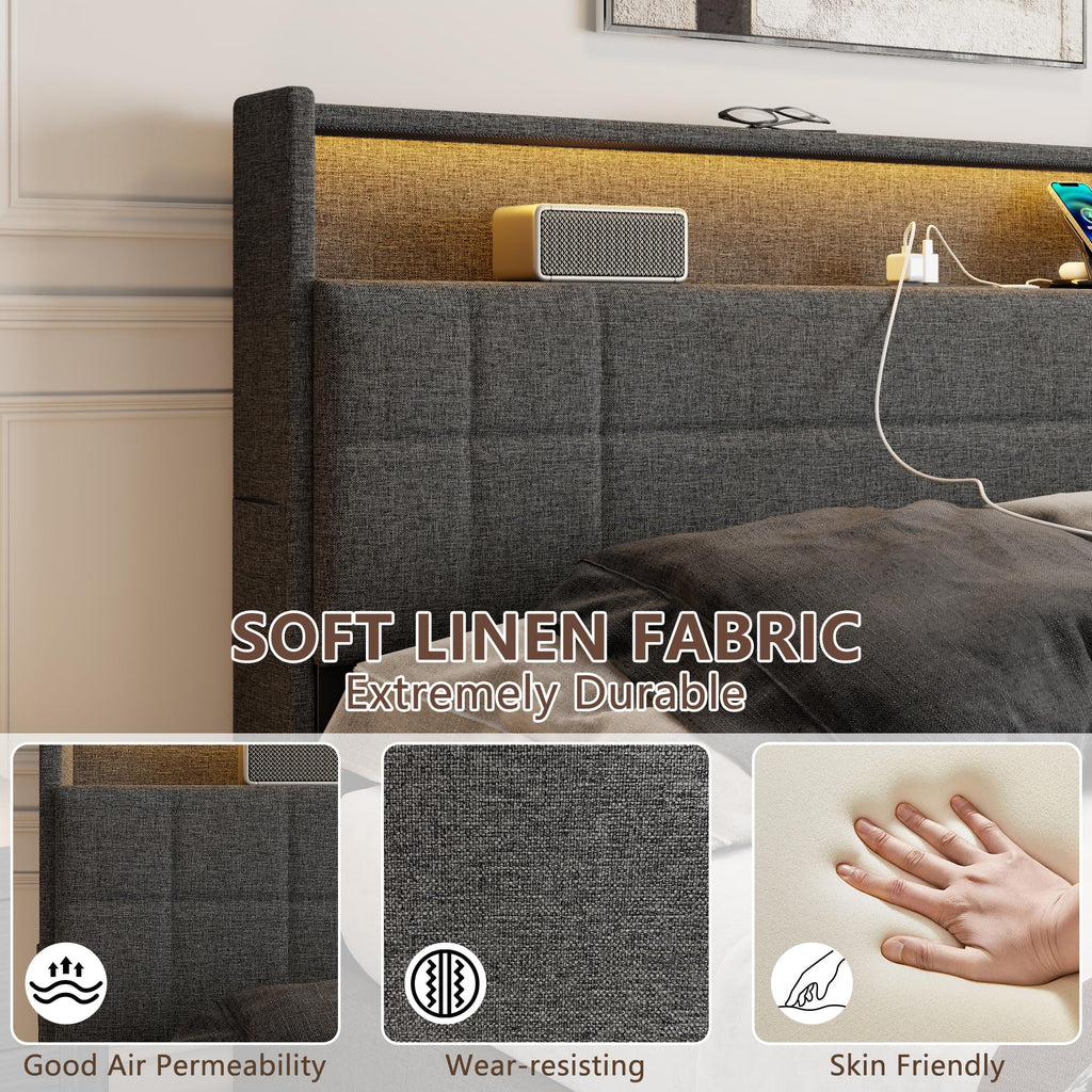 Queen Bed Frame with 4 Storage Drawers L334