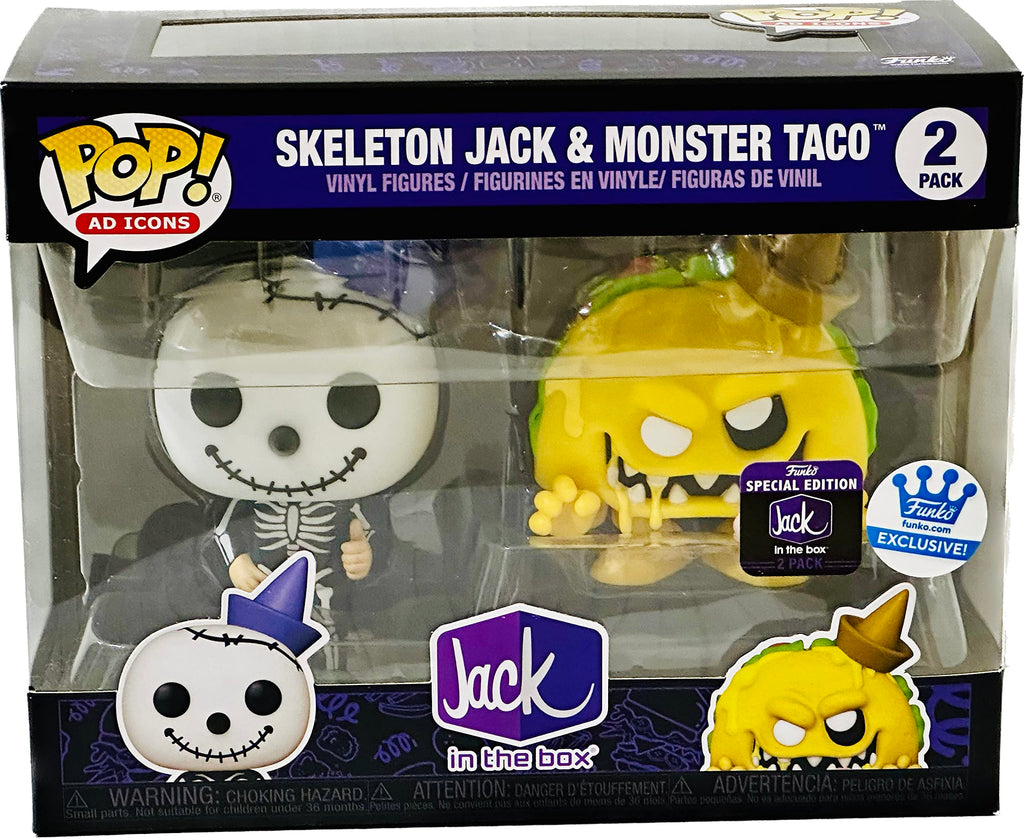 Jack in The Box Skeleton Jack & Monster Taco Vinyl Figure 2 Pack T51079