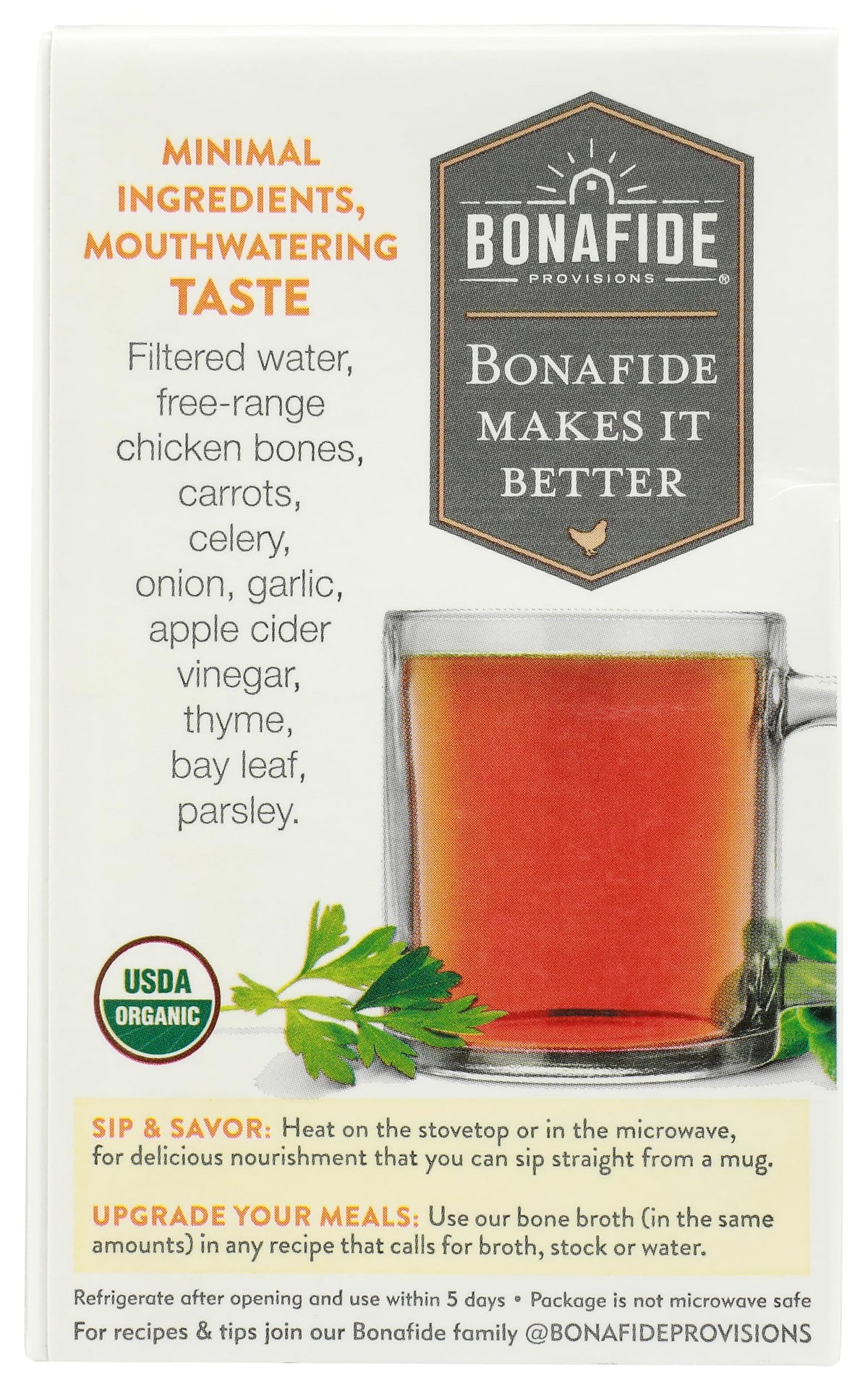 Chicken Bone Broth No Salt Added Organic 16.9 Ounce A896