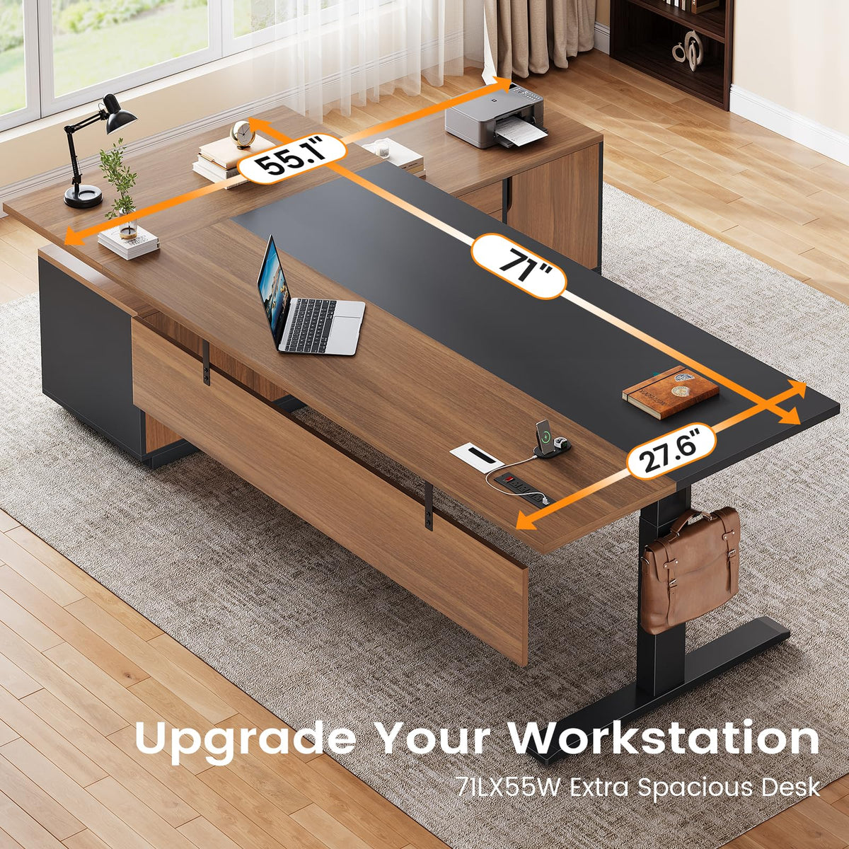 71" L Shaped Electric Standing Desk H83379